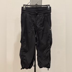 Lululemon Black Studio Dance Crop Pants Capis, sz 4